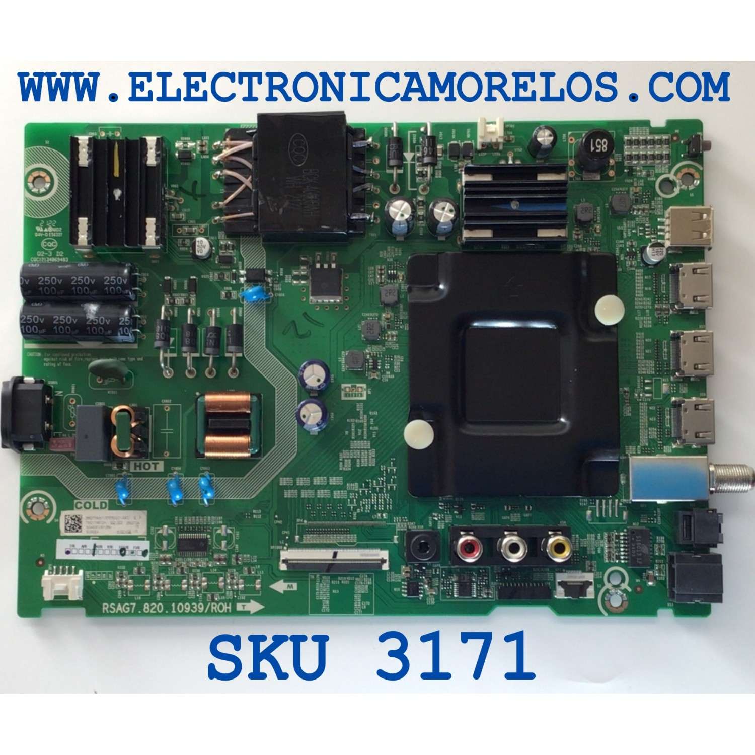 MAIN FUENTE (COMBO) PARA TV HISENSE·ROKU TV 4K·UHD·HDR / NUMERO DE PARTE 286273 / RSAG7.820.10939/ROH / 50A53FUR(0002) / 286272 / PANEL HD500Y1U91-T0L2\GM\CKD3A\ROH / DISPLAY CV500U2-L01 REV:02 / MODELOS 50R6E4 50A53FUR / 50R6G
